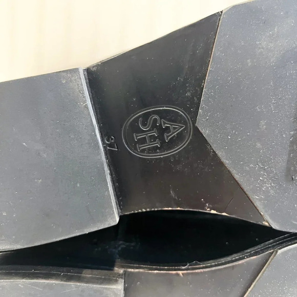 ASH Jess Black Suede Knee-High Tall Classic Designer Low Heel Boots 37 - Picture 9 of 9